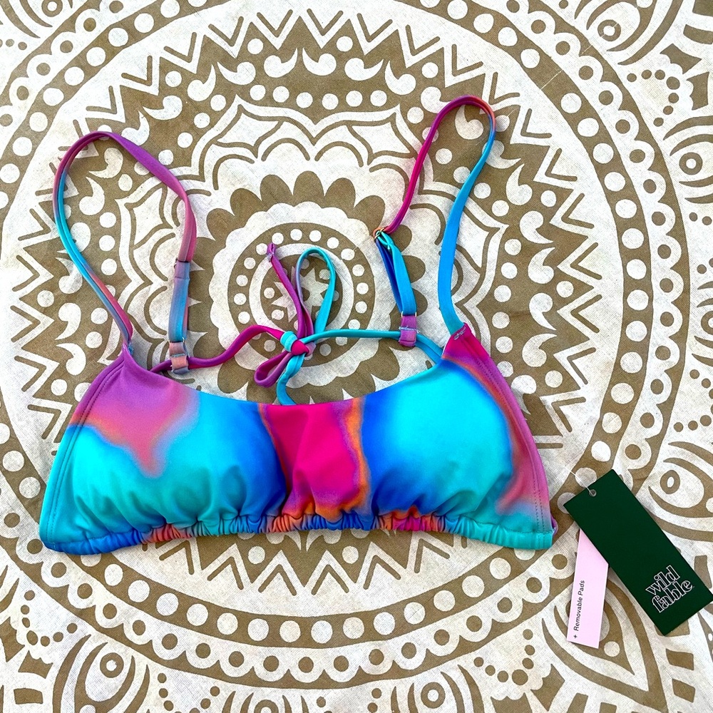 Wild Fable Tie Dye Colorful Bathing Suit Bikini Top NWT